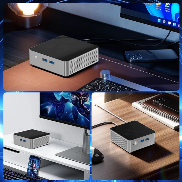Alt view image 5 of 7 - Mini PC Computers Pentium 5405U(Up to 2.3 GHZ),12GB RAM 256GB SSD4K Dual Display Mini Desktop Computer for Home/Office 2 Year Coverage