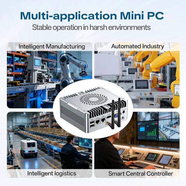 Alt view image 5 of 7 - Industrial Mini PC, Core i3-1215U(6 C/8T), 16GB RAM 512GB SSD