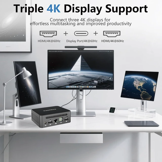 Alt view image 4 of 7 - Mini Desktop Computer, Intel Core i5-12450H (Up to 4.40GHz), 16GB DDR4 RAM, 512GB M.2 SSD, Mini PC Supports Triple 4K Display, USB 3.2, Wi-Fi 6, BT 5.2, RJ45 2.5G