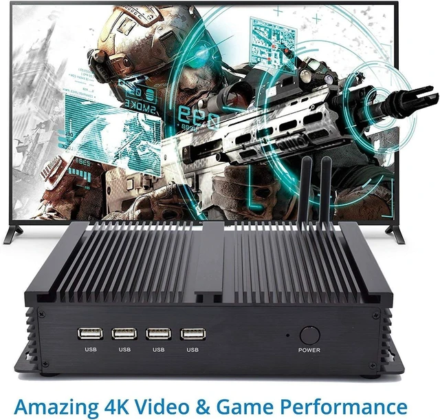 Alt view image 3 of 7 - Silent Industrial Mini PC, i5 CPU Fanless Mini Computer, 8GB DDR3L RAM, 512GB SSD, 4xCOM RS232, 2xNICs, HD&VGA Dual Display, WiFi, Full Metal Case, W-11 Pro
