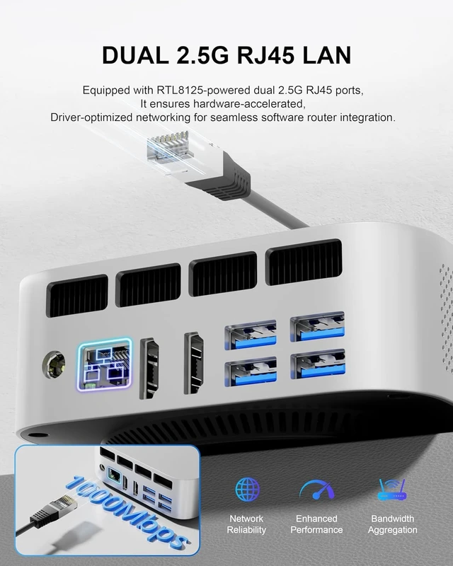 Alt view image 5 of 7 - 11 Pro Mini PC Intel Core i3-1215U 6C/8T, Business Home Office PC