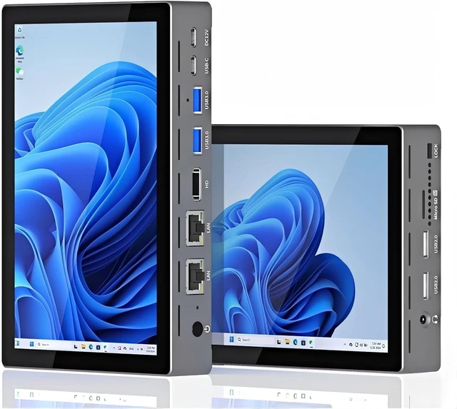 Main image of Mini PC 12th Gen N100 Win 11 Pro 7" Screen 16GB RAM 512GB ROM Mini PC with Screen USB-C Mini Computer WiFi 5 BT 5.0 4K Display HDMI Dual 2.5GbE Desktop Computer (16+512 with Screen)