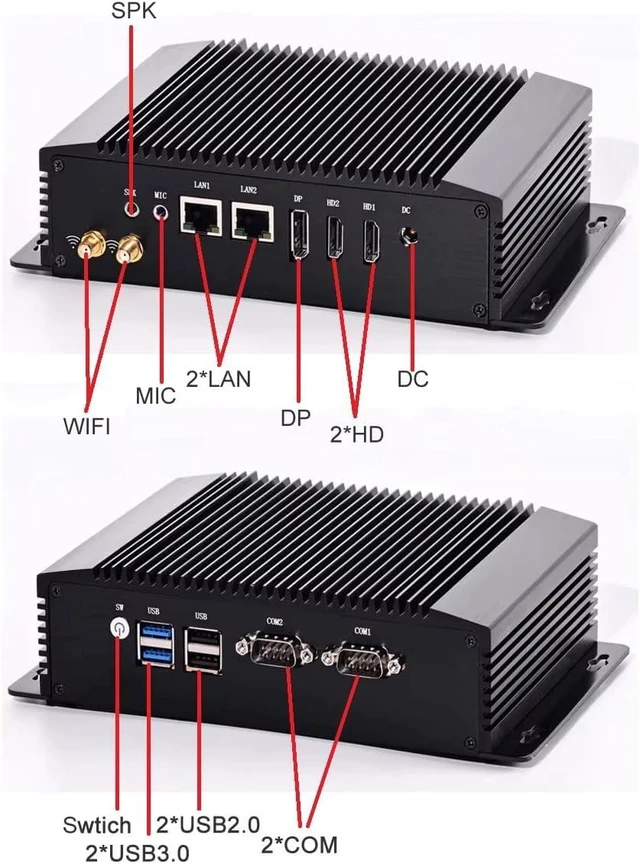 Alt view image 3 of 7 - Fanless Mini PC N95 Processor 4C/4T 8GB DDR4 RAM 512GB NVMe SSD