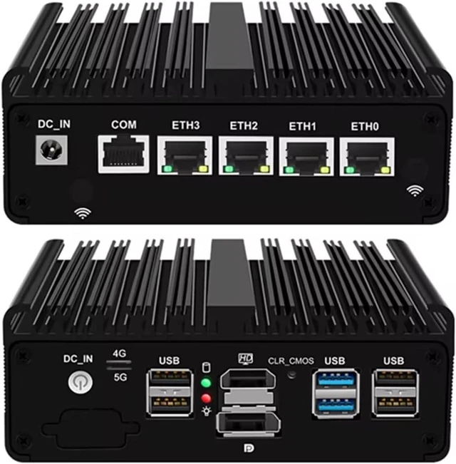Main image of Firewall Micro Appliance N150Upgraded N100, 4C/4T,4Xi226-V 2.5G Fanless Mini PC,6*USB,1*HDMI,1*DP 1*RJ45 COM,Small Desktop PC Computer for Industrial Business Office No Ram No Storage