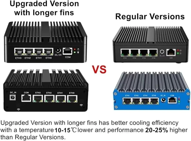 Alt view image 2 of 6 - Firewall Micro Appliance N150Upgraded N100, 4C/4T,4Xi226-V 2.5G Fanless Mini PC,6*USB,1*HDMI,1*DP 1*RJ45 COM,Small Desktop PC Computer for Industrial Business Office No Ram No Storage
