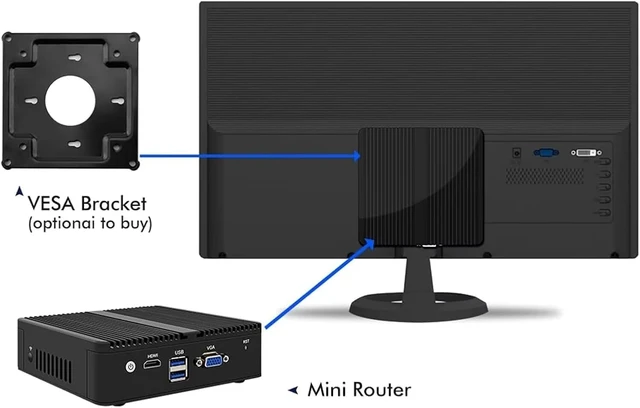 Alt view image 5 of 6 - Firewall Micro Appliance N150Upgraded N100, 4C/4T,4Xi226-V 2.5G Fanless Mini PC,6*USB,1*HDMI,1*DP 1*RJ45 COM,Small Desktop PC Computer for Industrial Business Office No Ram No Storage