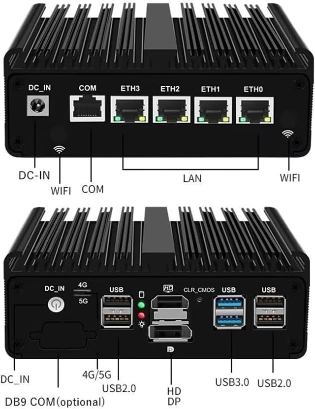 Alt view image 3 of 6 - Firewall Micro Appliance N150Upgraded N100, 4C/4T,4Xi226-V 2.5G Fanless Mini PC,6*USB,1*HDMI,1*DP 1*RJ45 COM,Small Desktop PC Computer for Industrial Business Office No Ram No Storage