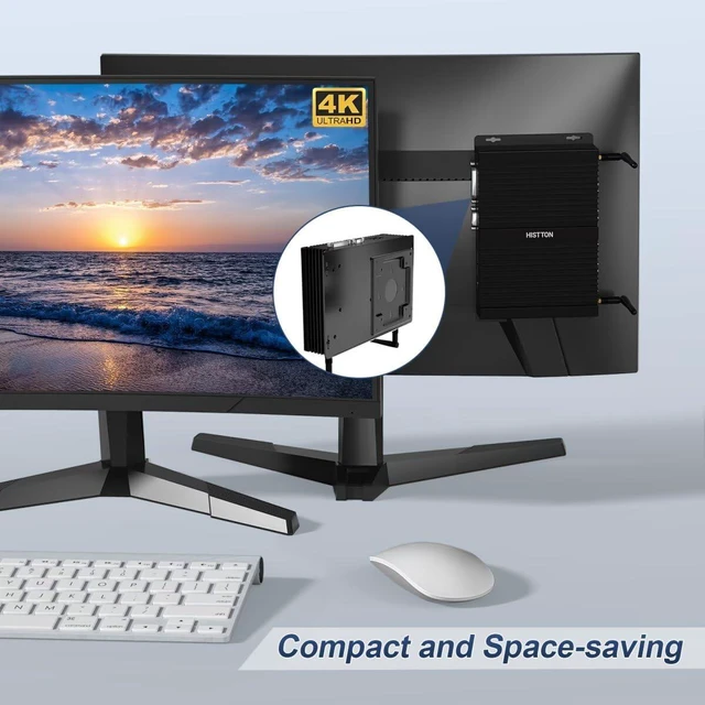 Alt view image 7 of 7 - HISTTON Fanless Industrial PC i5-8250U Desktop PC, DDR4 32GB RAM 512GB