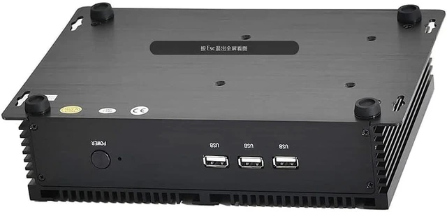 Alt view image 4 of 5 - Industrial Mini PC, Core i7 8th, up to 4.6GHz, 16GB DDR4 RAM & 512GB NVMe SSD, Dual Display (HD+VGA), 2xLAN, 2xCOM, 7xUSB Ports, WF+BT, Support 4K Fanless Silent Computer, Full Metal Case