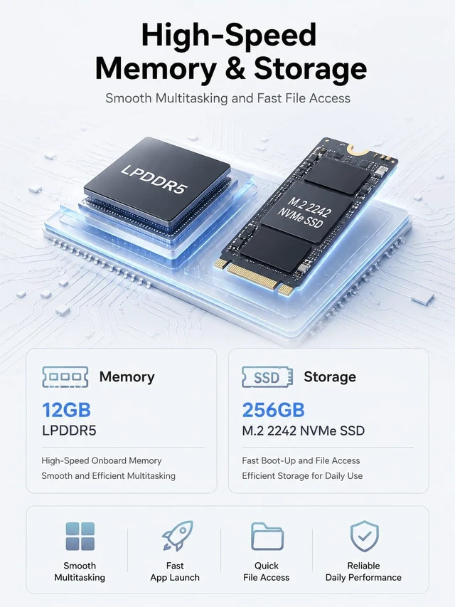 Alt view image 4 of 7 - Mini PC N100 (Turbo 3.4GHz), 12GB LPDDR5 RAM 256GB M.2 SSD Small Desktop Computer, 4K HDMI DP/3 x USB3.2 Wi-Fi 6/BT 5.2, HTPC/Business Office Micro Pc