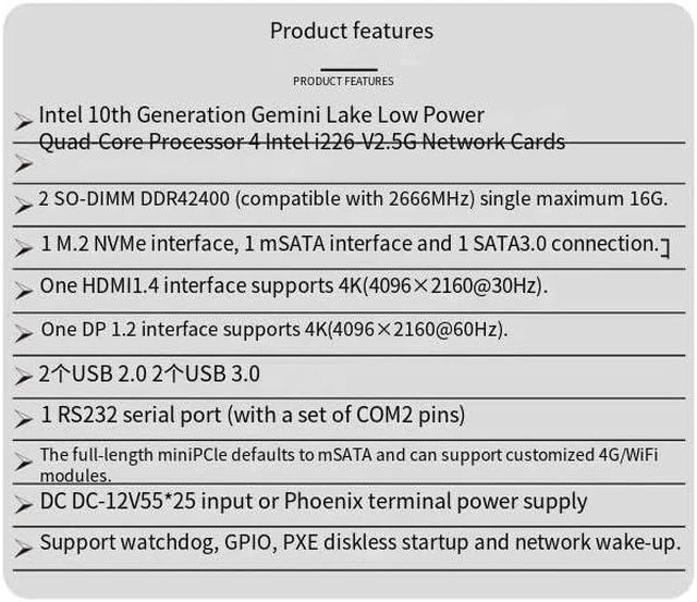 Alt view image 5 of 7 - Firewall Micro Appliance/Fanless Mini PC with 4 * I226 2.5G LAN,Industrial Mini PC Celeron J4125,2*DDR4,Desktop Computer 4K HD Display,2*USB3.0,M.2 Nvme/mSATA/SATA3.0,RS232 COM,8G RAM 128G SSD