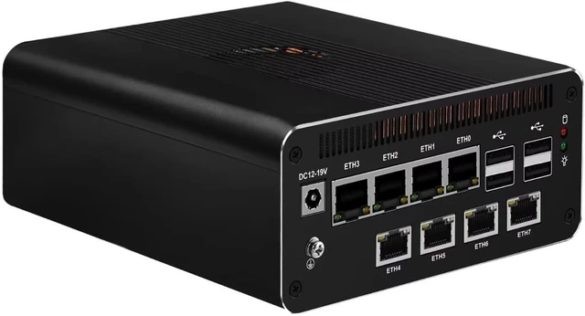 Main image of SJRC Firewall Mini PC Gaming Core Ultra 5 125H((14C/18T, up to 4.5GHz), Barebone NO RAM/SSD/OS, 8 x i226V 2.5GbE LAN, 2 x USB 3.2 Gen2, 6 x USB2.0, HD+DP+Type-C 40Gbps, Win/Linux Support