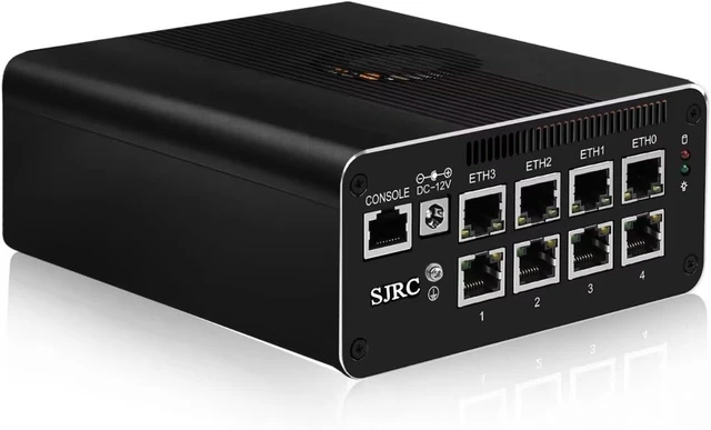 Main image of SJRC Mini PC Core i7 1185G7, Micro Firewall Appliance 8 x i226-V 2.5GbE LAN, Home/Office Hardware Support OPNsense/Win 11, Console, Triple 4K HD/DP/USB C, Barebone (No RAM/SSD/OS)