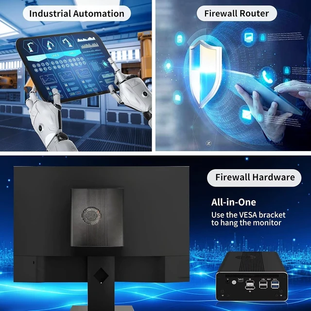 Alt view image 7 of 7 - SJRC Mini PC Core i7 1185G7, Micro Firewall Appliance 8 x i226-V 2.5GbE LAN, Home/Office Hardware Support OPNsense/Win 11, Console, Triple 4K HD/DP/USB C, Barebone (No RAM/SSD/OS)