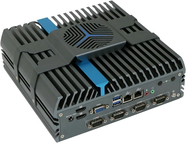 Main image of Industrial PC with Fan, Mini Computer, IPC, I3 12100T 12300T, IX16, 2 x HDMI, VGA, 2 x LAN, 4 x RS485 COM, Expandable CAN, GPIO, 0 RAM, 0 Storage, Barebone No System