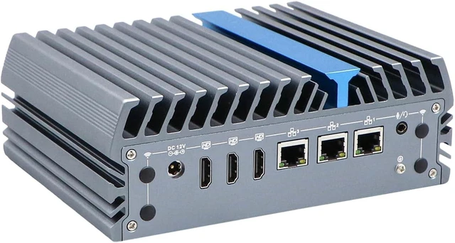 Alt view image 3 of 7 - Embedded Industrial Computer, Mini PC, I3 1215U, IX21, 3 x HDMI, 3 x LAN, SIM Slot, Expandable GPIO 936V Wide Voltage Power, 0 RAM, 0 Storage, Barebone No System