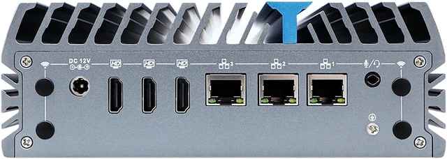 Alt view image 5 of 7 - Embedded Industrial Computer, Mini PC, I3 1215U, IX21, 3 x HDMI, 3 x LAN, SIM Slot, Expandable GPIO 936V Wide Voltage Power, 0 RAM, 0 Storage, Barebone No System
