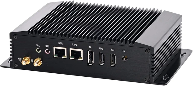 Alt view image 2 of 4 - Fanless Industrial Computer, IPC, Mini PC, 95 Alder Lake-N, IM12, 2 x USB2.0, 2 x USB3.0, 2 x COM, 2 x LAN, DP, 2 x HDMI, 16G RAM 128G SSD