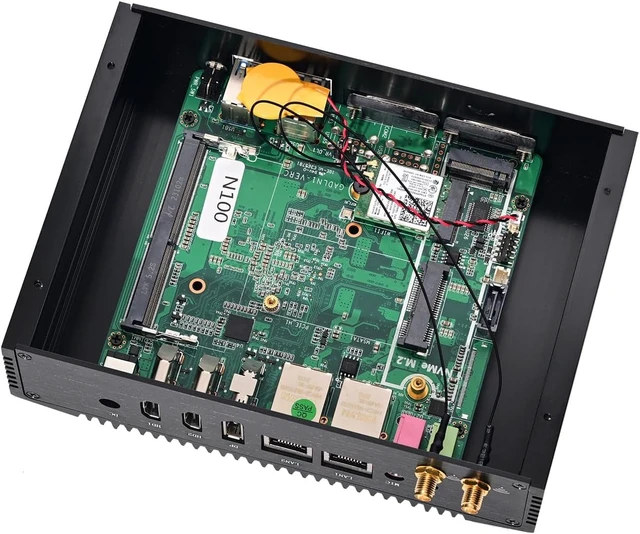 Alt view image 4 of 4 - Fanless Industrial Computer, IPC, Mini PC, 95 Alder Lake-N, IM12, 2 x USB2.0, 2 x USB3.0, 2 x COM, 2 x LAN, DP, 2 x HDMI, 16G RAM 128G SSD
