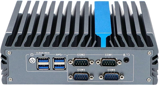 Main image of Industrial Embedded Computer, Mini PC, J6412, IX20, 4 x RS232 485, 2 x HDMI, VGA, Expandable CAN GPIO 936V Wide Voltage, 8G RAM, 128G SSD