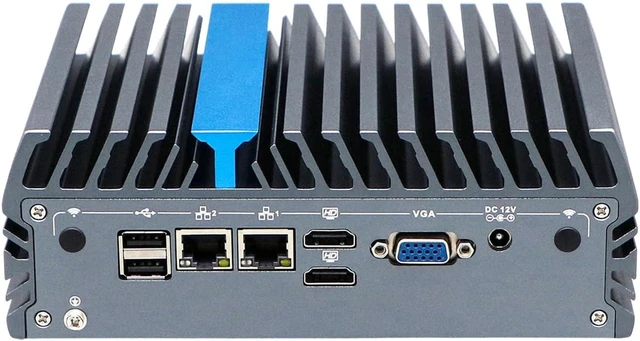 Alt view image 2 of 7 - Industrial Embedded Computer, Mini PC, J6412, IX20, 4 x RS232 485, 2 x HDMI, VGA, Expandable CAN GPIO 936V Wide Voltage, 8G RAM, 128G SSD