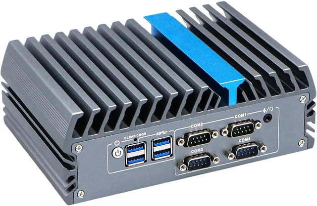 Alt view image 3 of 7 - Industrial Embedded Computer, Mini PC, J6412, IX20, 4 x RS232 485, 2 x HDMI, VGA, Expandable CAN GPIO 936V Wide Voltage, 8G RAM, 128G SSD