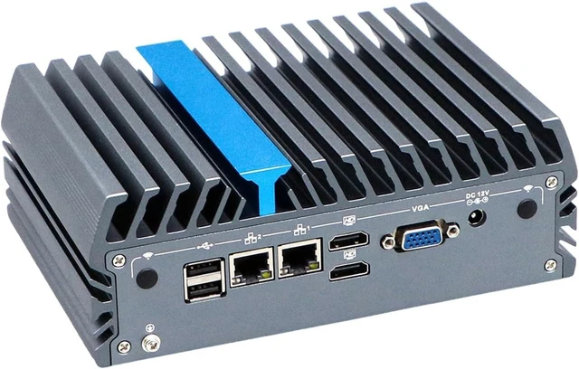 Alt view image 4 of 7 - Industrial Embedded Computer, Mini PC, J6412, IX20, 4 x RS232 485, 2 x HDMI, VGA, Expandable CAN GPIO 936V Wide Voltage, 8G RAM, 128G SSD