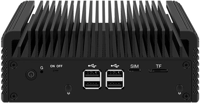Alt view image 2 of 7 - Fanless Mini PC N95 with 4x2.5G LANs,DDR5,M.2 NVMe3.0x4,4K Triple display/Type-C/2HD2.0,Micro Router Appliance Support Home Office OPNsense AES-NI,TF Card Slot,USB3.2 Gen1 5Gbps,NO RAM NO SSD