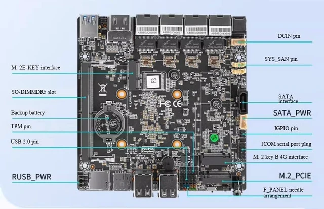 Alt view image 3 of 7 - Fanless Mini PC N95 with 4x2.5G LANs,DDR5,M.2 NVMe3.0x4,4K Triple display/Type-C/2HD2.0,Micro Router Appliance Support Home Office OPNsense AES-NI,TF Card Slot,USB3.2 Gen1 5Gbps,NO RAM NO SSD