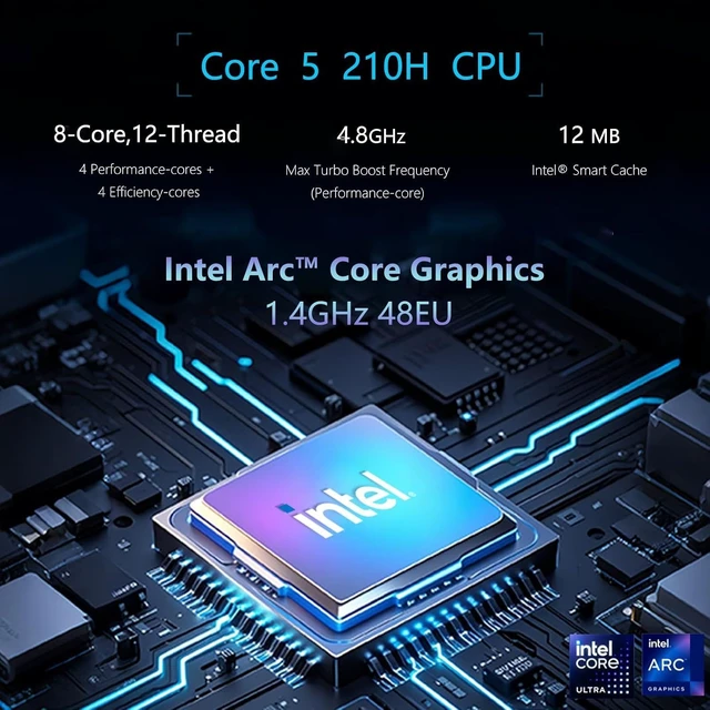 Alt view image 3 of 7 - NUC 15 Pro NUC15CRHC5 Mini PC with Intel Core 5 210H