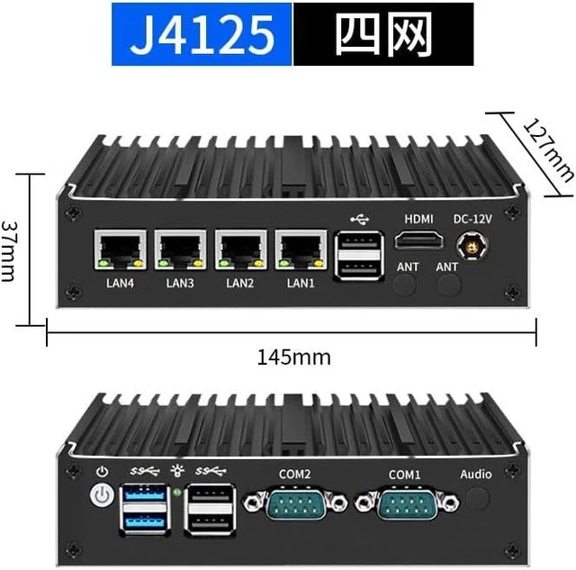 Main image of Industrial Mini PC,8-PCB Fanless Mini PC Quad Core J4125,4*i226 2.5G LAN,DDR4/2*COM RS232(Support RS485)/HD/USB3.0, Mini Desktop Computer Support Dual Band WiFi for Home Office,NO RAM NO SSD