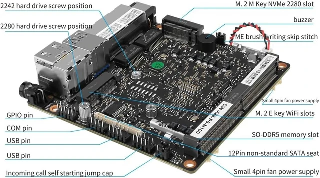 Alt view image 2 of 5 - X86 P5 Fanless Mini PC Firewall Router 12th Gen Intel N150