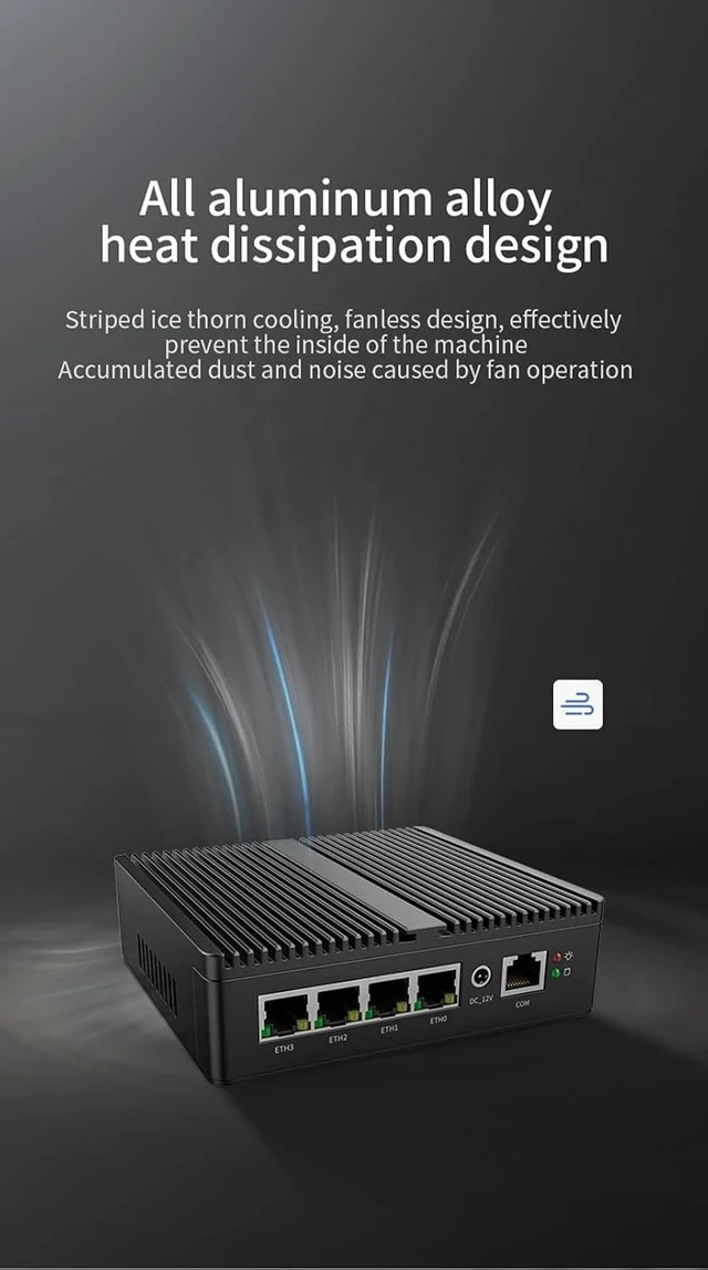 Alt view image 5 of 6 - Fanless Mini PC N5105 with DDR4 M.2 Nvme 4*i226 2.5G LAN,8G RAM 128G SSD