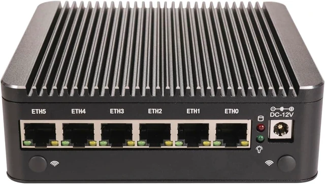 Alt view image 2 of 5 - Micro Firewall Appliance, Mini PC, OPNsense, VPN, Router PC, Pentium Gold 7505, RS55, 6 x 2.5GbE I226-V, COM, HDMI, DP, Type-C, 0 RAM, 0 Storage, Barebone No System