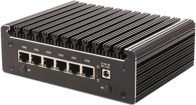 Alt view image 3 of 5 - Micro Firewall Appliance, Mini PC, OPNsense, VPN, Router PC, Pentium Gold 7505, RS53, AES-NI, 6 x 2.5GbE I226-V, COM, HDMI, DP, Type-C, 0 RAM, 0 Storage, Barebone No System