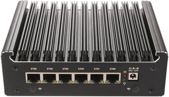 Main image of Micro Firewall Appliance, Mini PC, OPNsense, VPN, Router PC, Pentium Gold 7505, RS53, AES-NI, 6 x 2.5GbE I226-V, COM, HDMI, DP, Type-C, 0 RAM, 0 Storage, Barebone No System