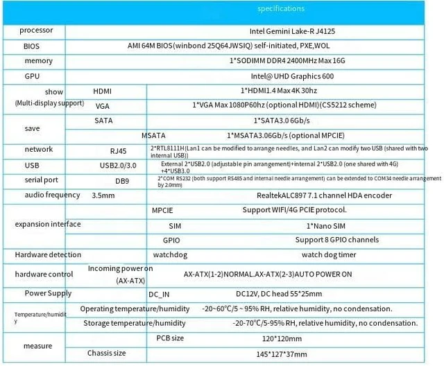 Alt view image 2 of 4 - 8-PCB Industrial Mini PC, Fanless Mini PC Quad Core J4125,DDR4/Dual LAN/2*COM RS232(Support RS485)/HD VGA/USB3.0,Mini Desktop Computer Support Dual Band WiFi for Home Office,8GB RAM 128GB SSD
