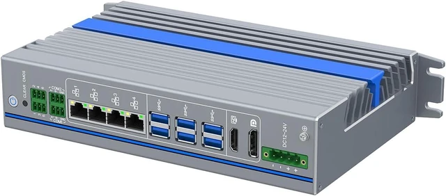 Main image of DIN Rail Industrial PC, Mini PC, I5 12500T, IX24, 2 x RS485 Optical Isolation, 4 x LAN, 12-24V 4-pin Phoenix, Expandable CAN, 0 RAM, 0 Storage, Barebone No System