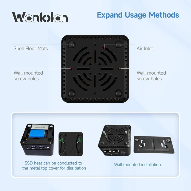 Alt view image 7 of 7 - M1 Dual 2.5G Mini PC,Cube Mini Host,12Gen Alder Lake i3-N305,i226-V,On Board LPDDR5 RAM 16GB,M.2 NVMe 2242 SSD 1TB,Triple Display (CPU/i3-N305, RAM16GB/SSD1TB)