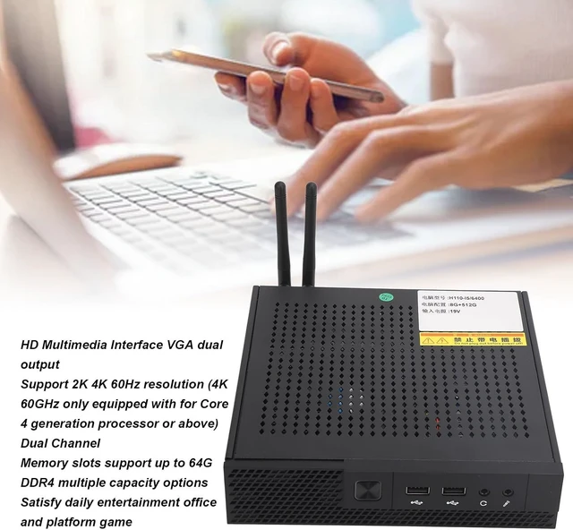 Alt view image 2 of 7 - Micro Desktop Computer,2.4G 5G DDR4 Mini PC,Professional Built in Industrial Control Small (for I56 Gen, 8G 512G, 5GWIFI US Plug)