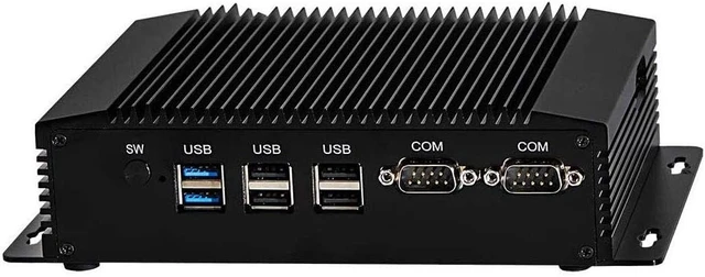 Alt view image 2 of 5 - PARTAKER Fanless Industrial PC, Mini PC with Celeron J1900/N3520/N2920 CPU, 8GB Ram 128GB SSD, 2xCOM, 2xUSB 3.0, 4xUSB 2.0, 2xLAN, HD Port, VGA, Wi-Fi, Windows 10 Pro