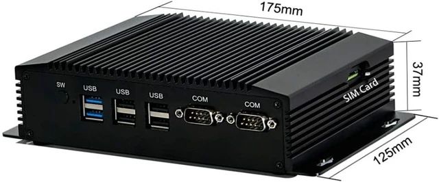 Alt view image 4 of 5 - PARTAKER Fanless Industrial PC, Mini PC with Celeron J1900/N3520/N2920 CPU, 8GB Ram 128GB SSD, 2xCOM, 2xUSB 3.0, 4xUSB 2.0, 2xLAN, HD Port, VGA, Wi-Fi, Windows 10 Pro