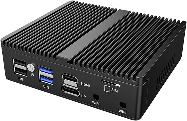 Alt view image 2 of 5 - Fanless Mini PC Quad Core Celeron N5105 Up to 2.9GHz 8GB DDR4 RAM 128GB SSD UHD Graphics Support 4K 4xUSB HD/DP 4xGigabit LAN Firewall Computer