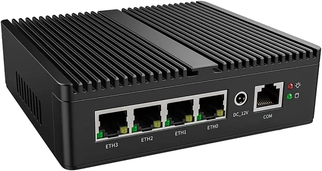 Alt view image 3 of 5 - Fanless Mini PC Quad Core Celeron N5105 Up to 2.9GHz 8GB DDR4 RAM 128GB SSD UHD Graphics Support 4K 4xUSB HD/DP 4xGigabit LAN Firewall Computer