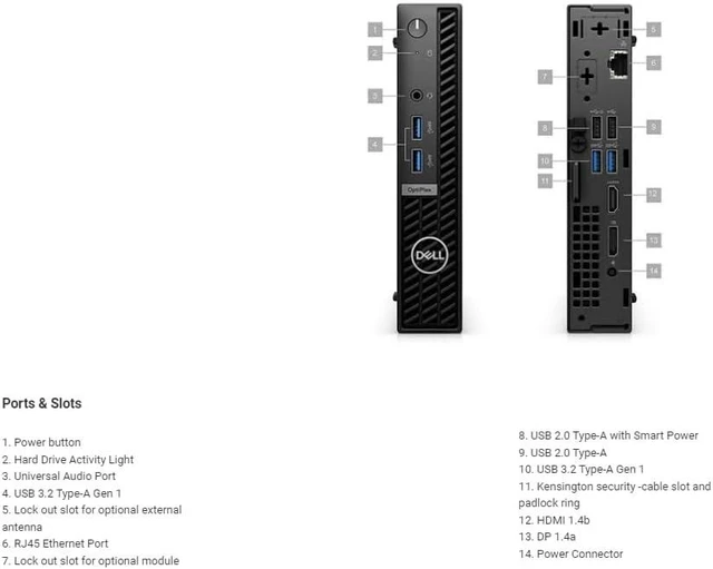 Alt view image 5 of 6 - Dell OptiPlex 7010 Micro Form Factor Desktop, Intel Core i5-13500T (14 Core up to 4.6 GHz), Intel UHD Graphics, 16GB DDR4 RAM, 512GB PCIe SSD, Windows 11 Pro, Black