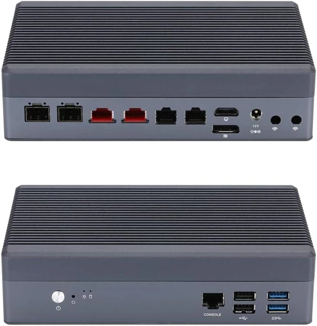 Main image of Qotom Q10922S6 Fanless Mini PC N100, 2X 10G SFP+, 4X 2.5G+2X 10G LAN
