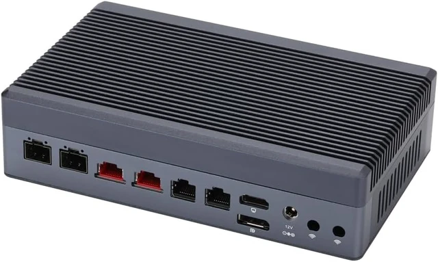 Alt view image 2 of 7 - Qotom Q10922S6 Fanless Mini PC N100, 2X 10G SFP+, 4X 2.5G+2X 10G LAN