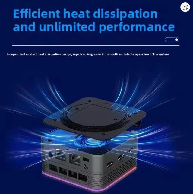 Alt view image 3 of 5 - 12th Gen AlderLake N100 N150 B5105 Dual Gigabit Ethernet Ports 3-HDMI2.0 Office Gaming 4K Portable Mini PC (N150 DDR5 8G-256)