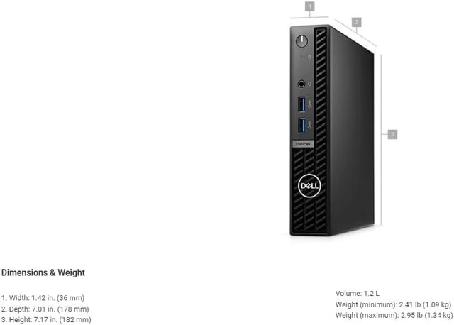 Alt view image 6 of 6 - Dell OptiPlex 7010 Micro Form Factor Desktop, Intel Core i5-13500T (14 Core up to 4.6 GHz), Intel UHD Graphics, 16GB DDR4 RAM, 512GB PCIe SSD, Windows 11 Pro, Black