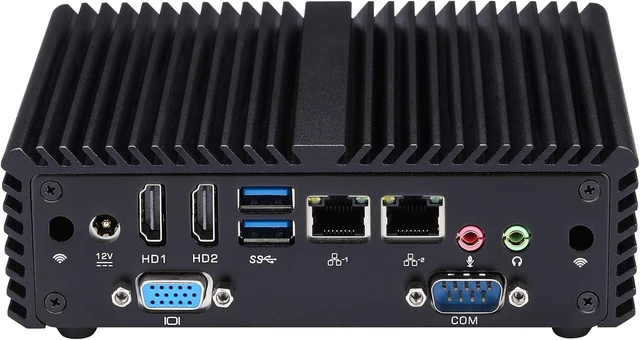 Alt view image 2 of 5 - Qotom Tiny PC Computer Q170P Pentium Processor J3710,Quad Core AES-NI (barebones) Dual LAN,Dual Dispaly,Aluminium Alloy,Win10/ Linux 24/7
